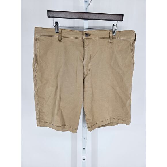 Lee Dungarees Mens Sz 38 Flat Front Chino Shorts Solid Beige - Picture 1 of 4